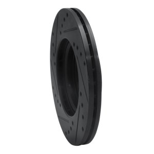 Dodge Attitude Brake Rotor (1) - Front Right - R1 Concepts - Drilled & Slotted - Black - `12-`25